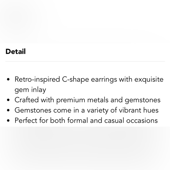 💕🎉HP💕🎉 Turquoise C-Shaped Earrings - Picture 6 of 6